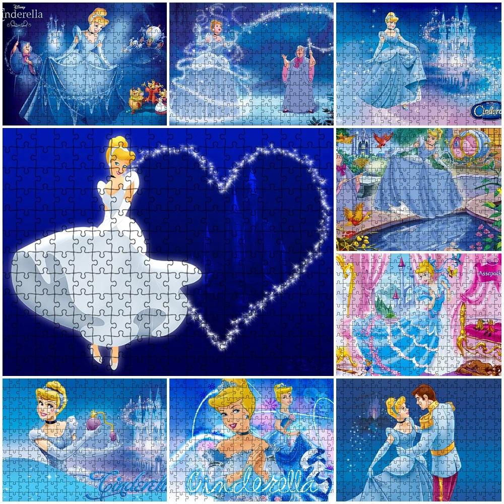 

Cinderella 1000 Pieces Paper Jigsaw Puzzles Educational Intellectual Decompressing Puzzles for Adults Disney Princess Diy Toys