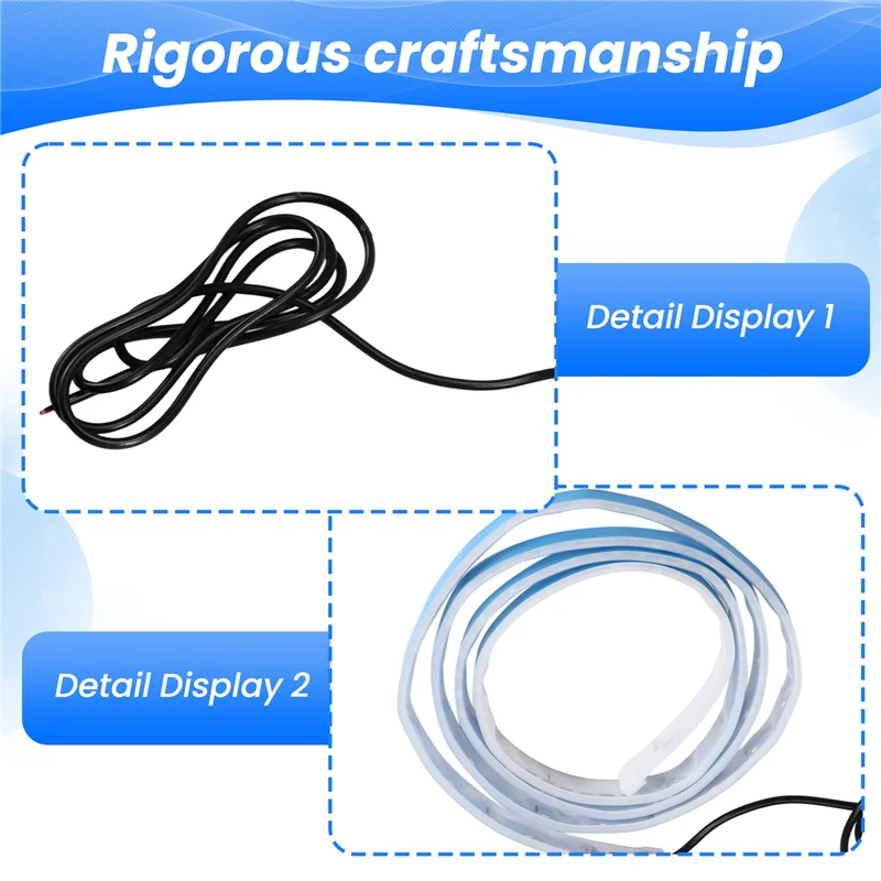 A02Q-Car هود شريط إضاءة 12 فولت بدء تشغيل المسح الضوئي الإضاءة القيادة أضواء مقاوم للماء لتقوم بها بنفسك النيون اختراق مصباح أبيض