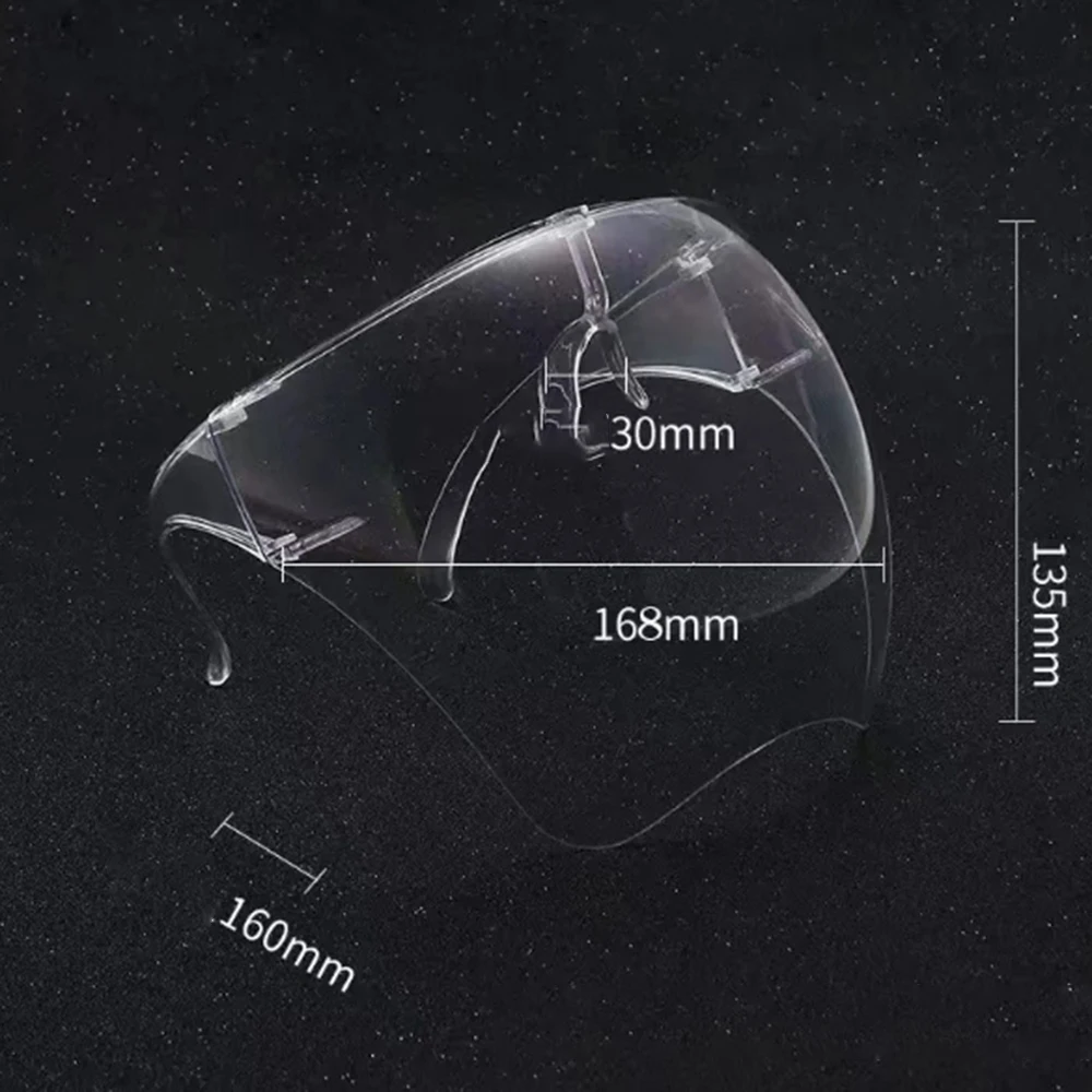 Maschera protettiva antispruzzo antiappannamento trasparente HD a pieno facciale Maschera spaziale Occhiali anti-sputo ad alta trasparenza
