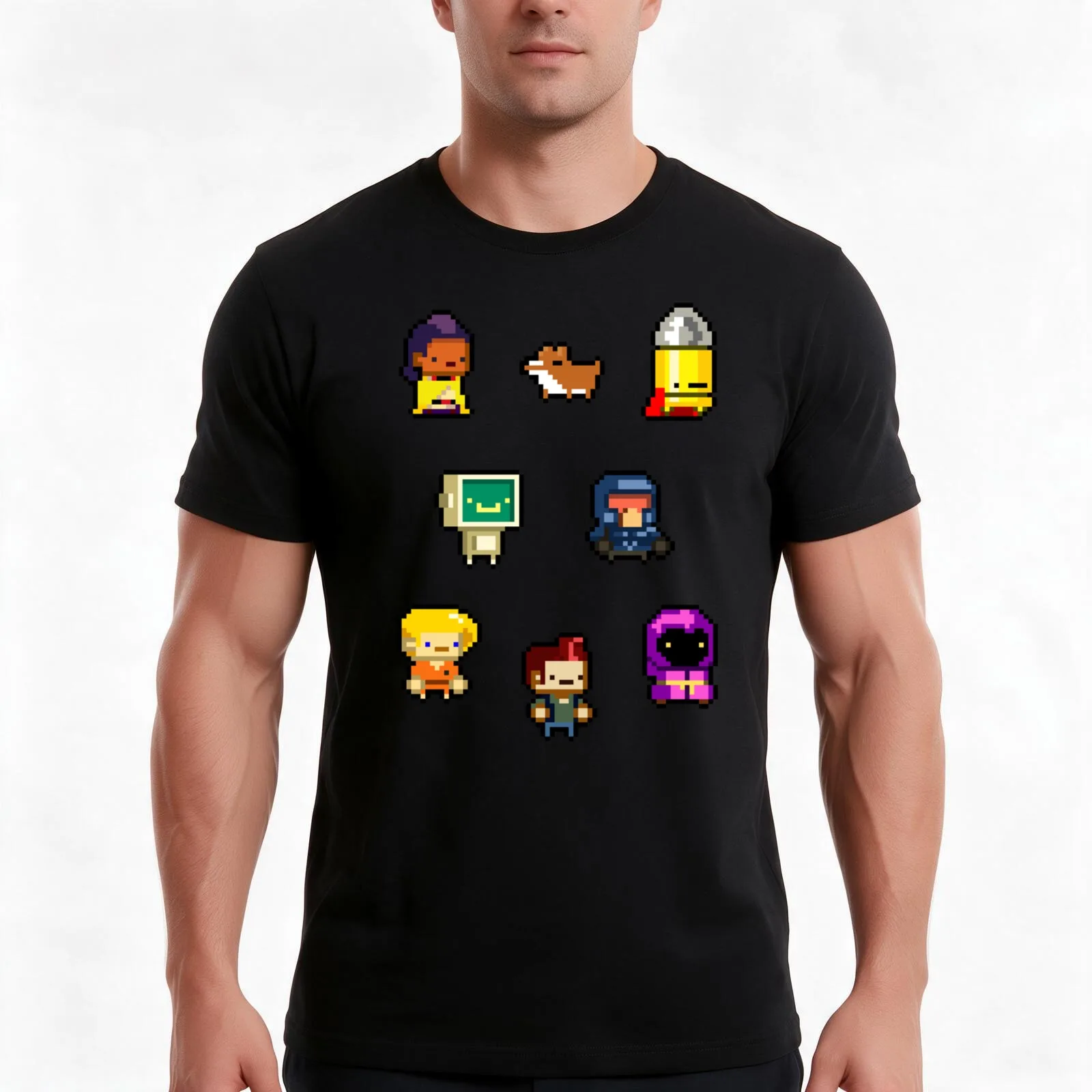 Gungeoneers T-Shirt, Summer Casual Cotton Tee, Oversized Streetwear Tops, Vintage Graphic Print, Loose Fit Short Sleeve