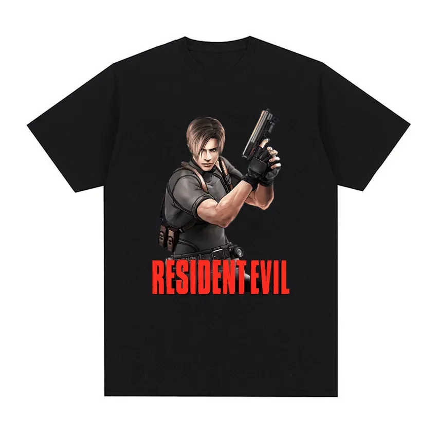 Limited Leon S. Kennedy-Resident Evil Graphic T Shirt for Men Fashion Aesthetic Oversized T-shirt Male Retro Trend Cool T-shirts