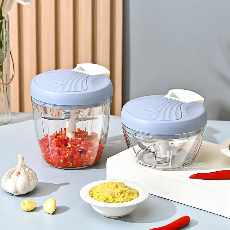 Manual Pull Crusher Food Chopper Sharp Stainless Steel Manual Meat Mincer Garlic Chopper Rotate Garlic Press Kitchen Accessories