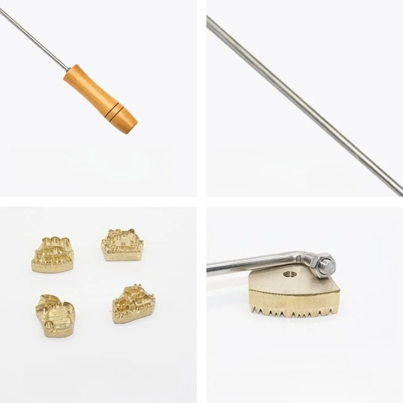 1PC Hot stamping of Mantou with gong burning mould Baking cake branding M5 hole 3cm burnt copper model imprint