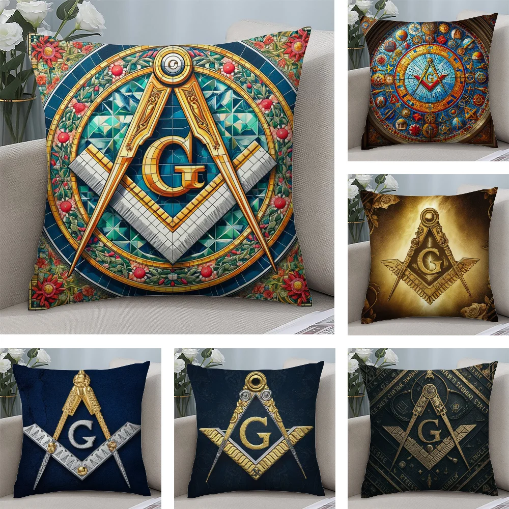 

Cool F_Freemason Painting Pillow Case Plush Fabric Soft Double Sided Print Sofa Cushion Cover Throw Pillow Covers