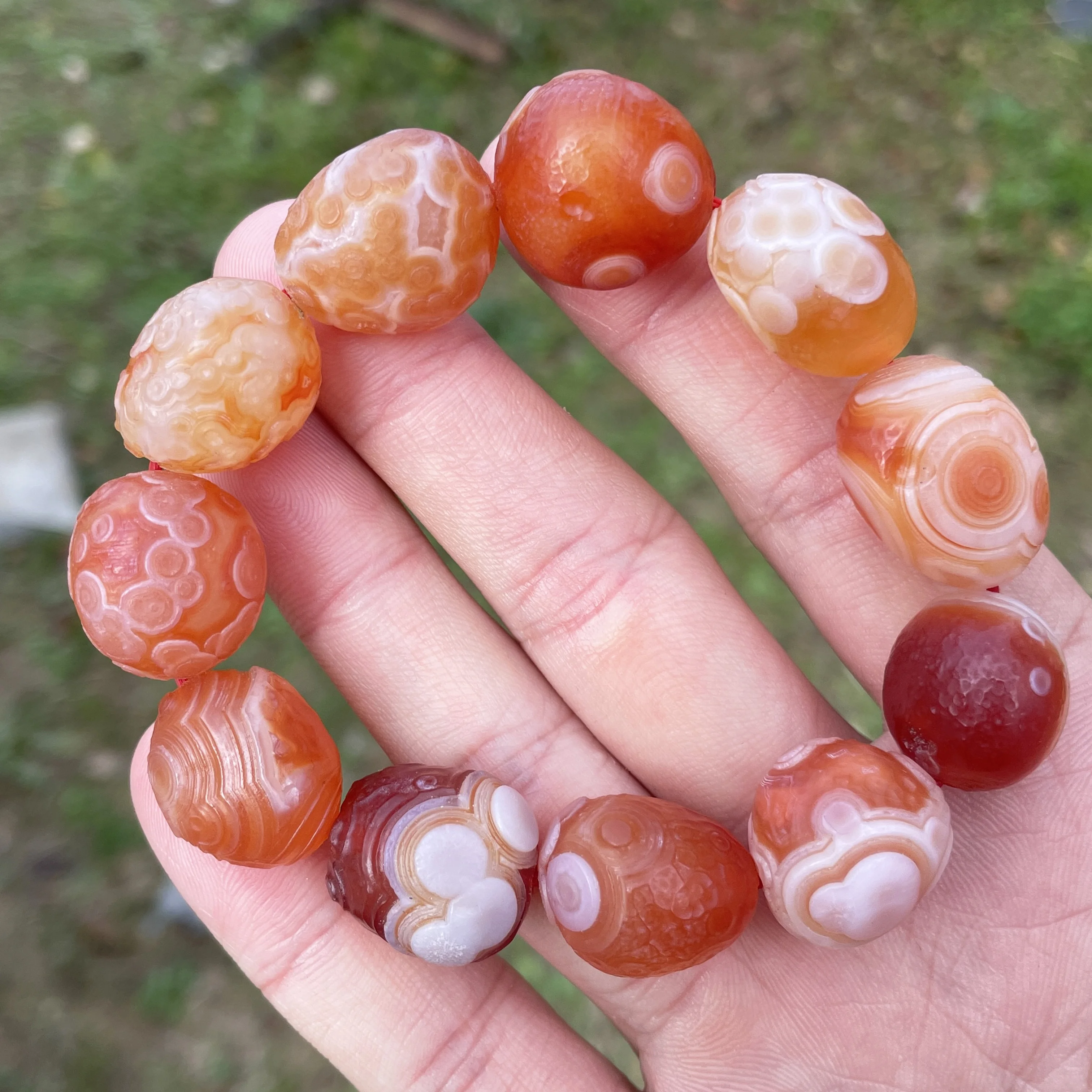 Natuarl Unplished Red Sardonyx Gobi Agate Bracelet Eye Rock Energy Crystal Chakra Reiki Healing Stone Women Decor 04