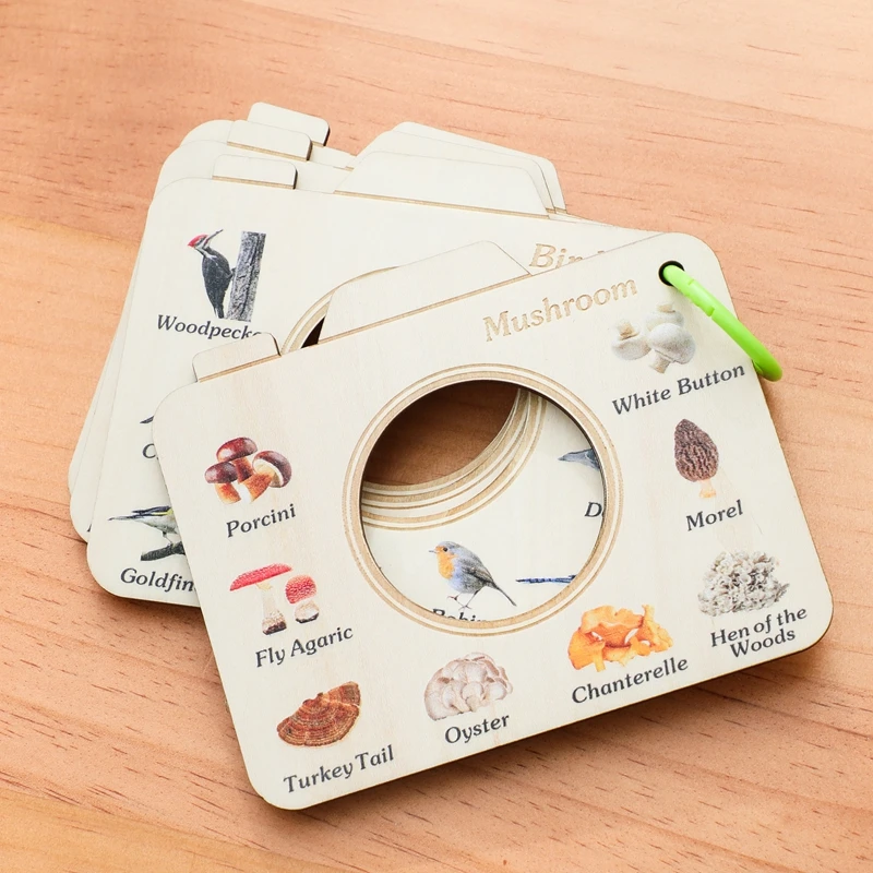 Montessori brinquedos criança animal e planta cognição livros de madeira exploração ao ar livre brinquedos educativos aprendizagem para crianças presente do bebê