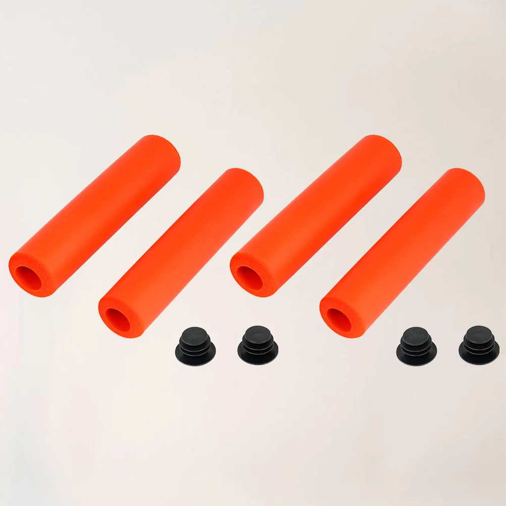 

2 Pairs Handlebar Grips Comfortable Non Slip Silicone Bike Cycling 20 21mm Inner Diameter Anti Skid Ergonomic Design For Scooter