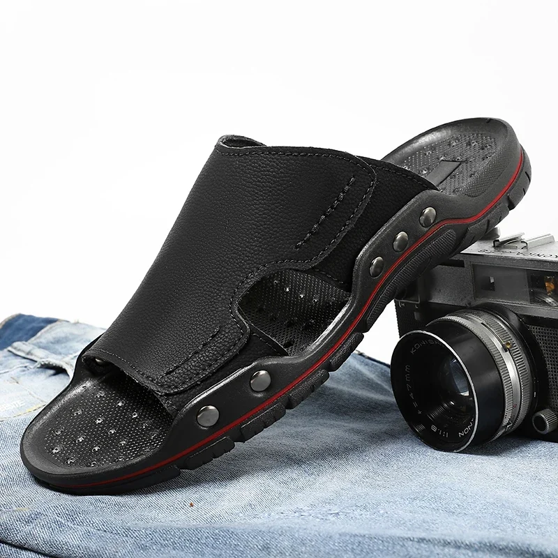 

Новая летняя однотонная нескользящая обувь из ЭВА на плоской подошве, новая повседневная, прочная и быстросохнущая мужская уличная обувь большого размера