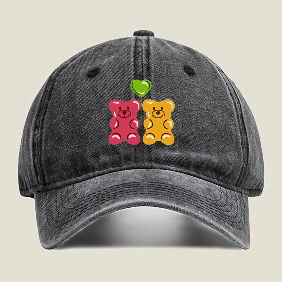 Gummy Bears Gummy Bears colorido - gorra de béisbol lavada con arte de caramelo