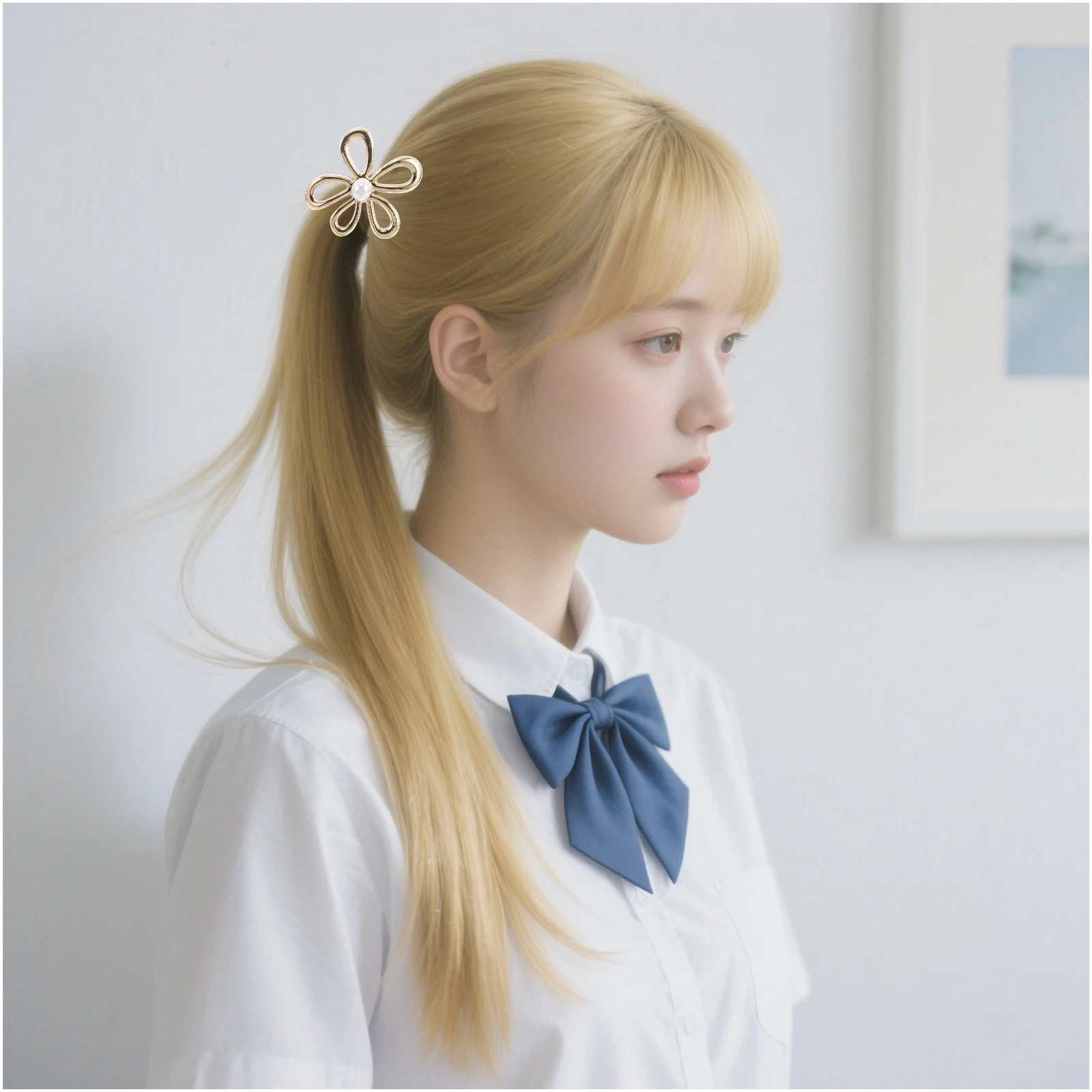 

2pcs Metal Ponytail Holders Elegant Flower Pearl Hair Ties For Women Girls Wedding Party Updo Accessories Comfortable Sturdy