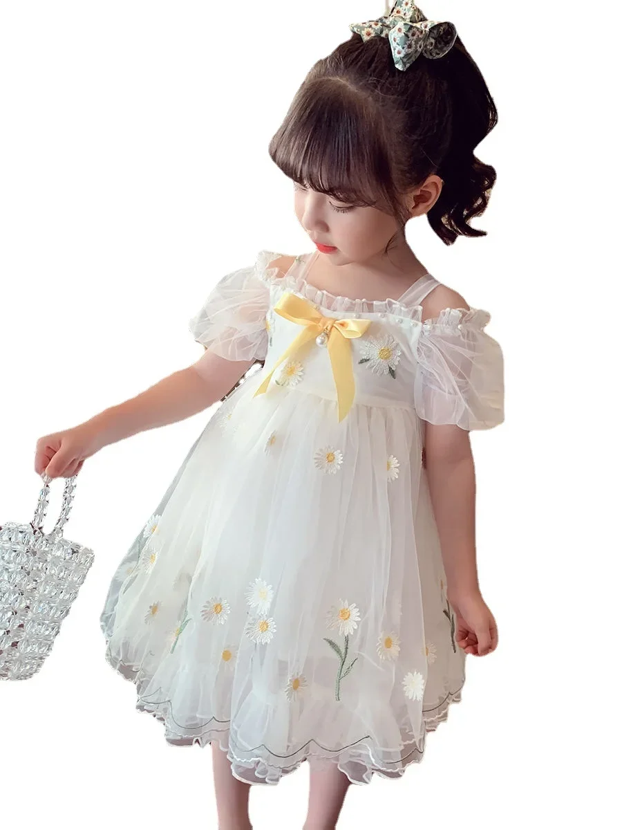 Gaun Putri Tutu Anak Balita Gaun Pesta Ulang Tahun Pernikahan untuk Bayi Perempuan Kostum Bunga Gaun Ruched Manis Merah Muda Putih