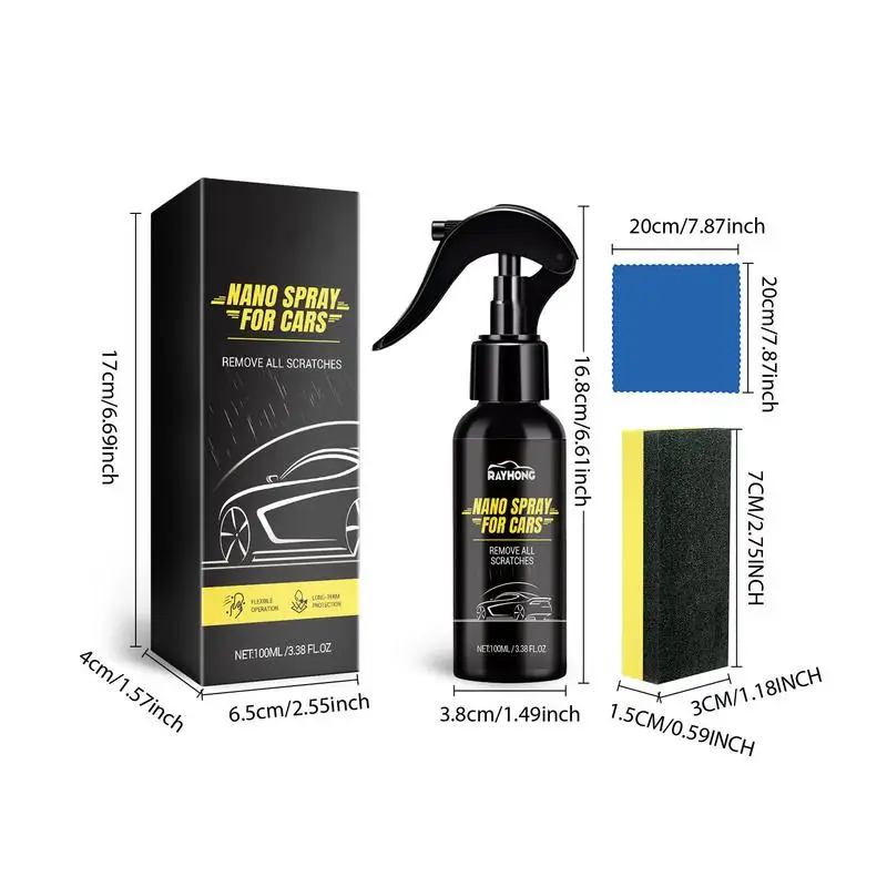 Pulverizador de revestimiento cerámico rápido para coche, agente de revestimiento de alta protección, Nano Spray de reparación, lavado sin agua, 100ML para la mayoría de los coches y motocicletas