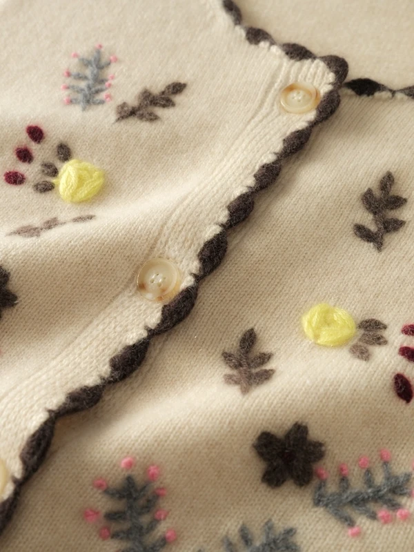 Schwergewichtige 7-Nadel-Doppelsträngige gestrickte 00 % Camere-Weste für Damen, rund, mit Ne-Svel-Stickerei, lockere Oulder-Weste...