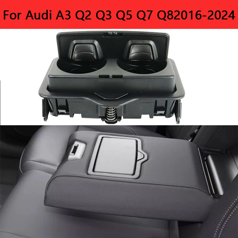 

Car Rear Armrest Cup Holder Drink Holder Replacement For Audi A3 Q2 Q3 Q5 Q7 Q8 4M0885995A4PK
