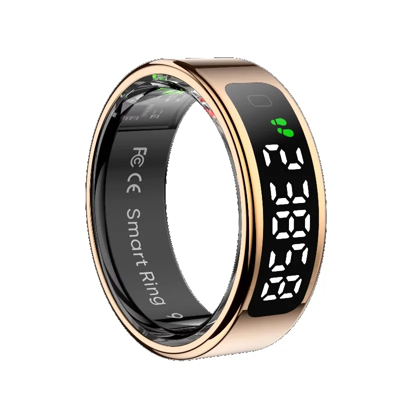 

R11 Smart Display Screen Intelligent Touch Wireless Charging 5ATM Waterproof Heart Rate Blood Oxygen Sleep Health Manage Rings