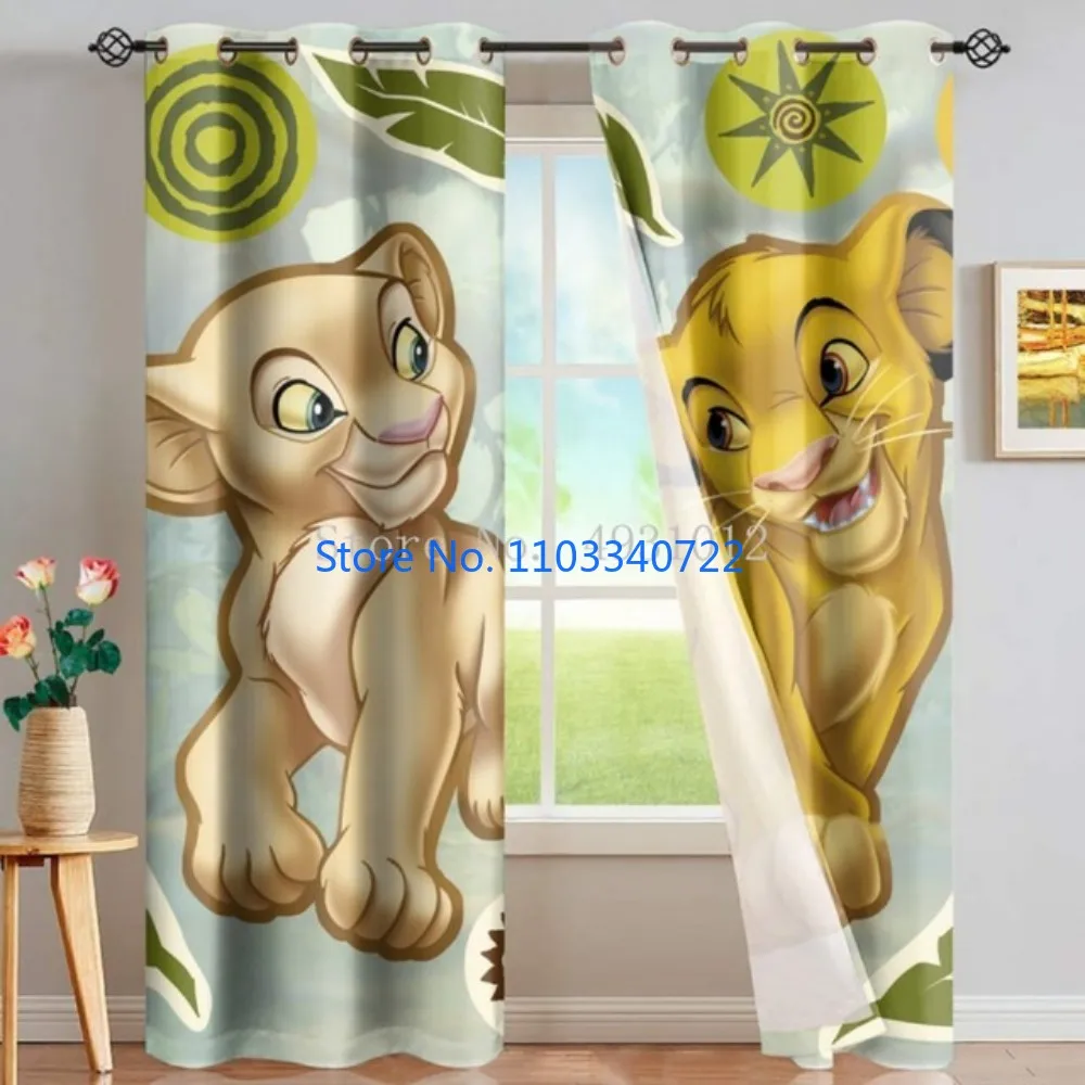 Imagem -04 - Anime Cortinas para Crianças Blackout Sombreamento Cortina Rei Leão Simba Javali Selvagem Buddy Quarto Home Textiles Decoração Presente Criança