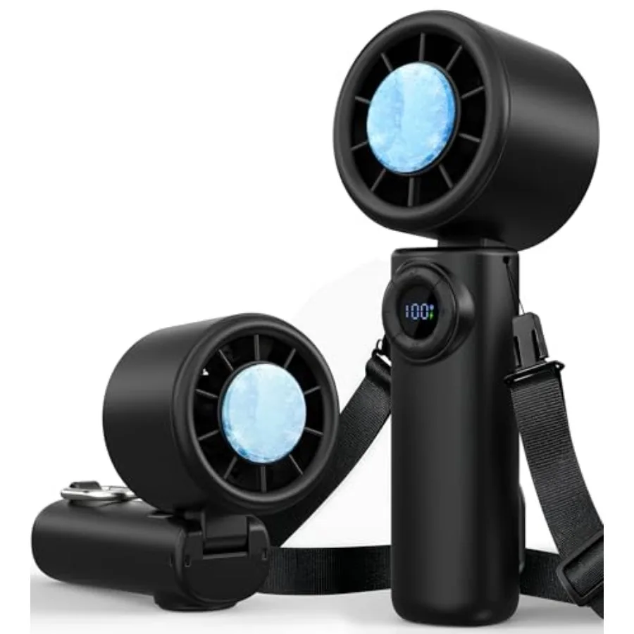 

Portable Handheld Turbo Fan with Ice Cooling, 100 Levels Stepless Speed, 15H Long Battery Life, 10500RPM Turbo Fan Rechargeable