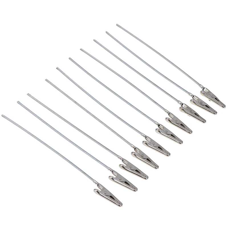 10 Stück 150 mm Länge, nicht isolierte elektrische Test-Krokodilklemmen, Metallklammern