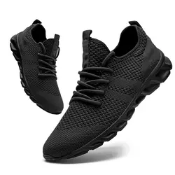 Scarpe sportive casual da uomo Sneakers leggere Scarpe da corsa bianche da esterno in mesh traspirante nere Scarpe da tennis da jogging atletiche