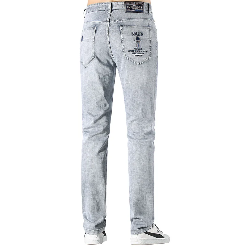 New Winter Men's Jeans Straight Leg Loose Style stretching shark Jeans Men Fashion Casual korean autumn men clothes Big Size 42