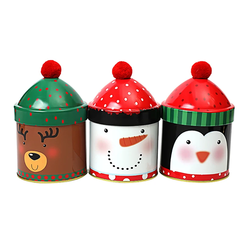 Weihnachtsmütze Eisen Aufbewahrung Blechdose Weihnachten Weißblech Pralinenschachtel Kekse Schokolade Geschenke Verpackung Neujahr Weihnachtsdekoration