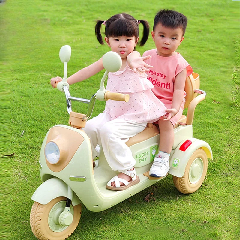 

Children's electric motorcycle double tricycle boys and girls can sit charging remote control toys