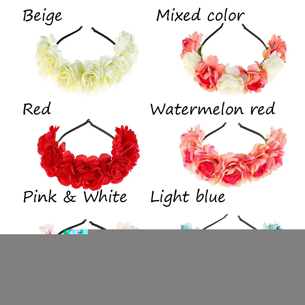 Fashion Princess Hair Accessories Bohemia Beach Headwear Wedding Party Women Flower Headband Bride Headhoop