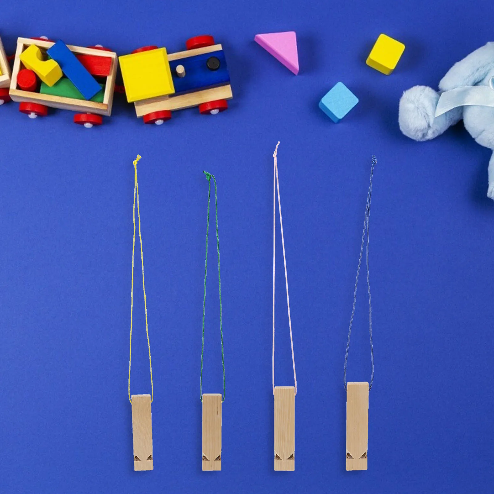 

4 Pcs Whistle Toys Smooth Surface Durable DIY Painting Kids Musical Educational Toy Great Gift Wooden Whistle Toys Idea