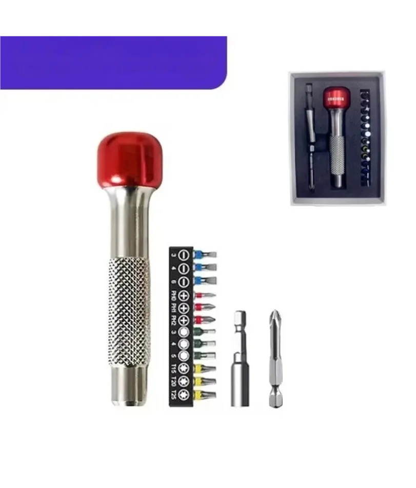 Lollipop Screwdriver Ratchet Wrench Tail 6.35mm Multi-function Screwdriver Automatic Bidirectional Portable Steel Repair Tool