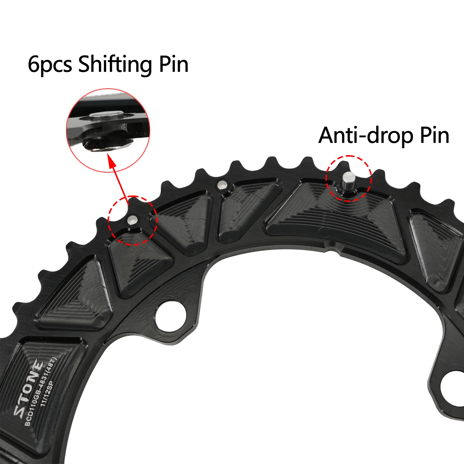 STONE double chainring for shimano GRX 110bcd RX600 RX810 RX820