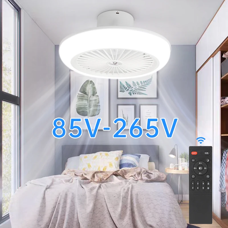 

Smart LED Ceiling Fan Lamp 110-265V Silent Remote Control Ceiling Fan Light 30W/72W Dimmable Indoor Light for Bedroom Home Decor