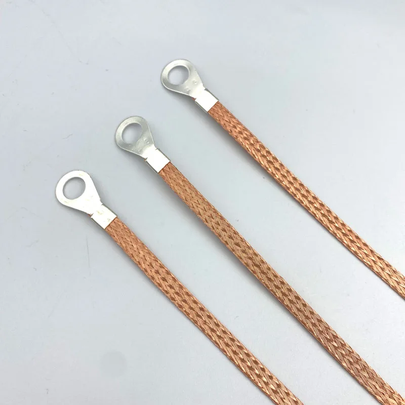 100PCS 2.5 square Copper Braid Jumper Cable Bridge Connection Ground Wire Soft Connection Customized Ground Cable