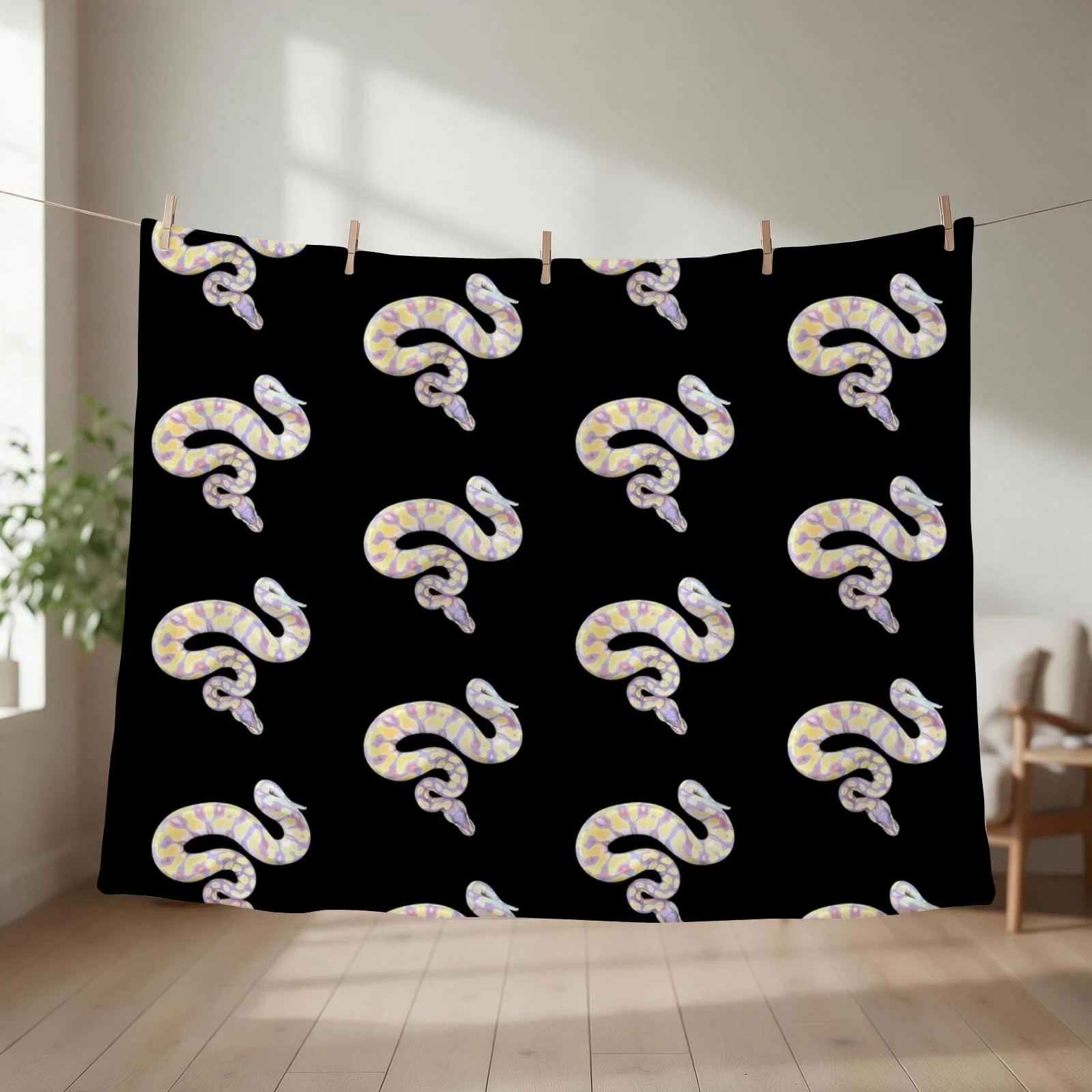 Ball Python- Banana Beauty- Snake Throw Blanket blankets ands Cute Plaid Decorative Beds Thermal Blankets