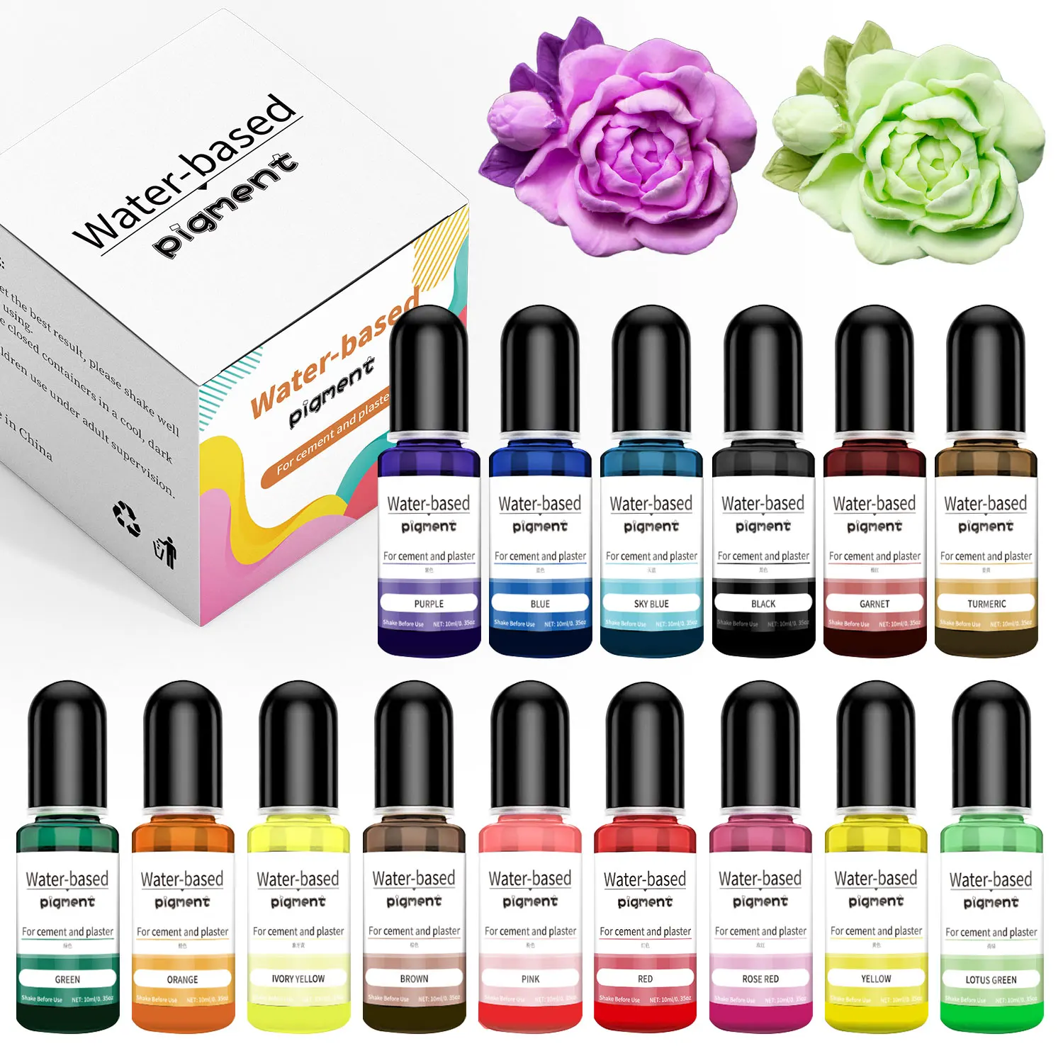 Maceta para colorear de cemento y yeso, pigmento de yeso en polvo, concentrado de Color, cemento de hormigón, molde de yeso, fabricación de joyas DIY, 10ml