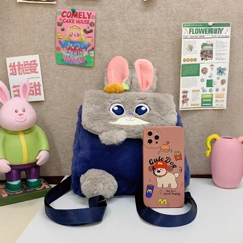 Zootopia Judy Plüsch-Rucksack-Set, Nick Plüsch-Geldbörse für Kinder, Studententasche