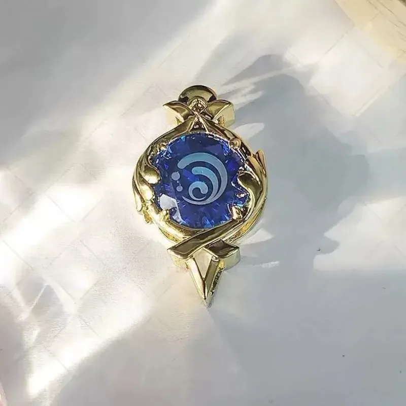 New Genshin Impact Furina Vision Enamel Brooch Fontaine Water Element Lapel Pin Anime Cosplay Accessory Collectible Jewelry Gift