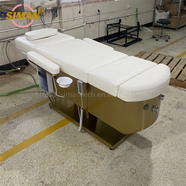 سرير شامبو فاخر من سيمان، كرسي غسيل للشعر، اختياري لتدوير المياه، سرير تجميل احترافي، وظيفة باديكير، صالون سبا للأظافر