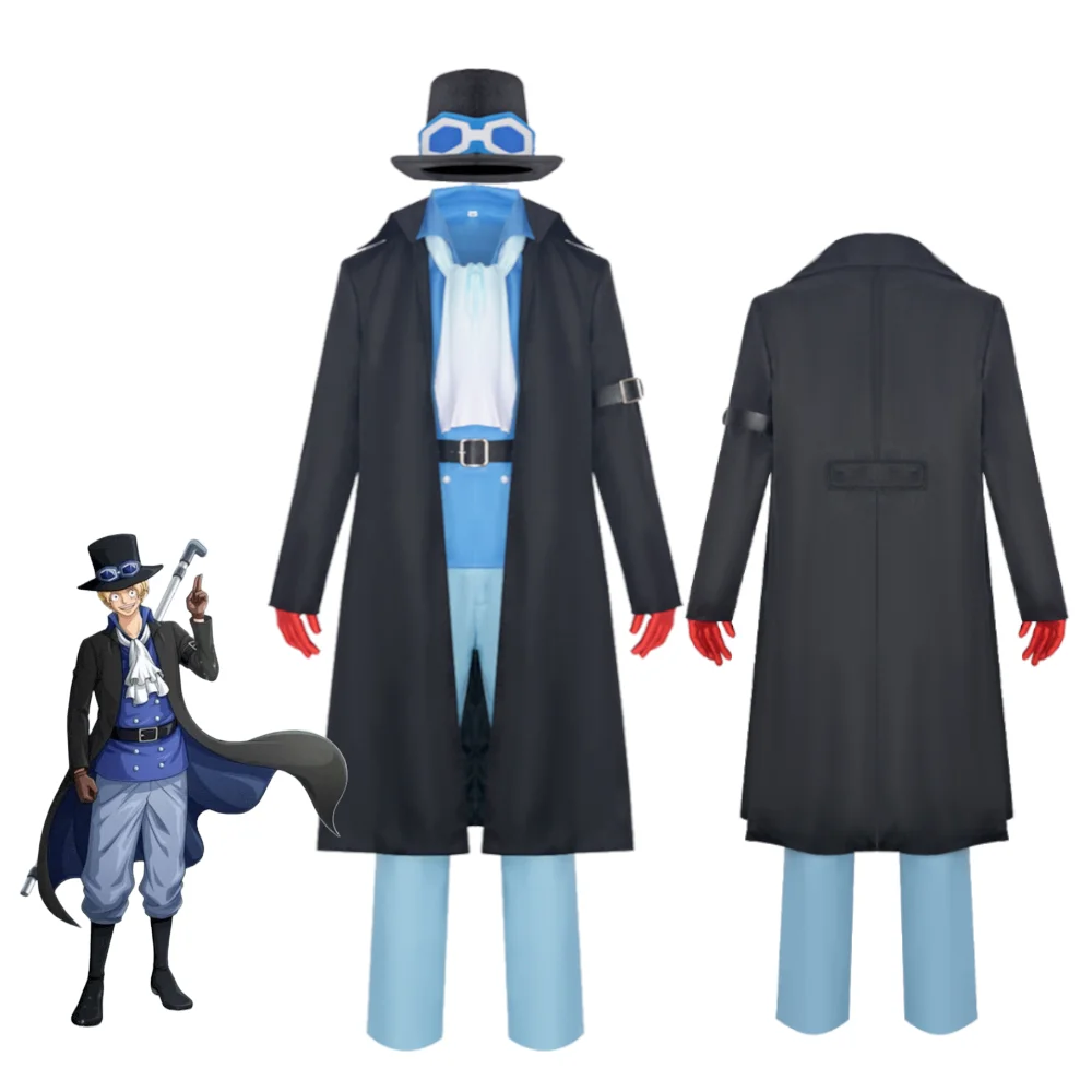 

Sabo Cosplay Costume with Hat Anime Flame Emperor Gentleman Suit Full Set for Men Adult Halloween Outfit