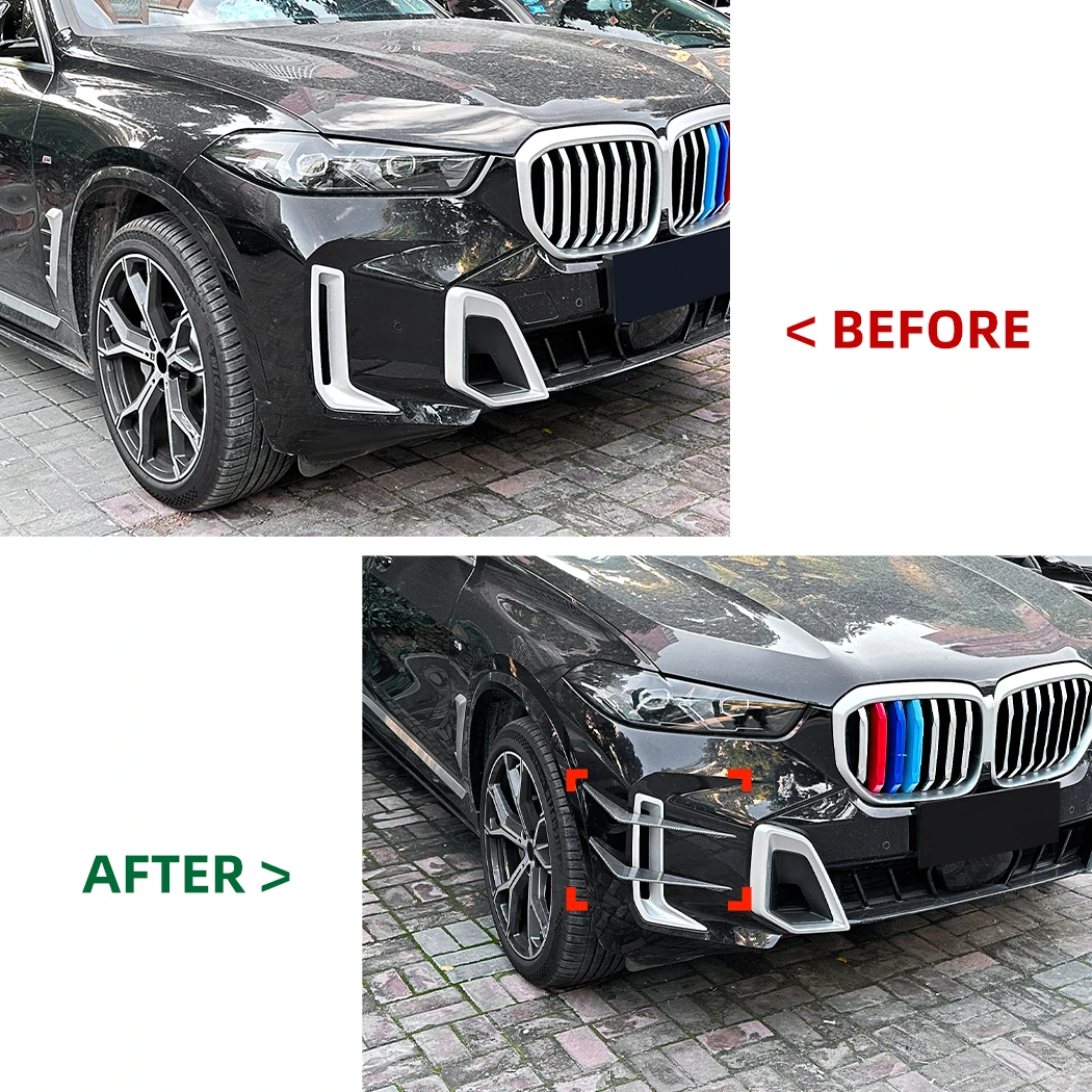 For BMW X5 G05 LCI M Sport 2023+ Car Front Bumper Cover Wind Knife Fog Lamp Trim Blade Trim Light Auto Accessories