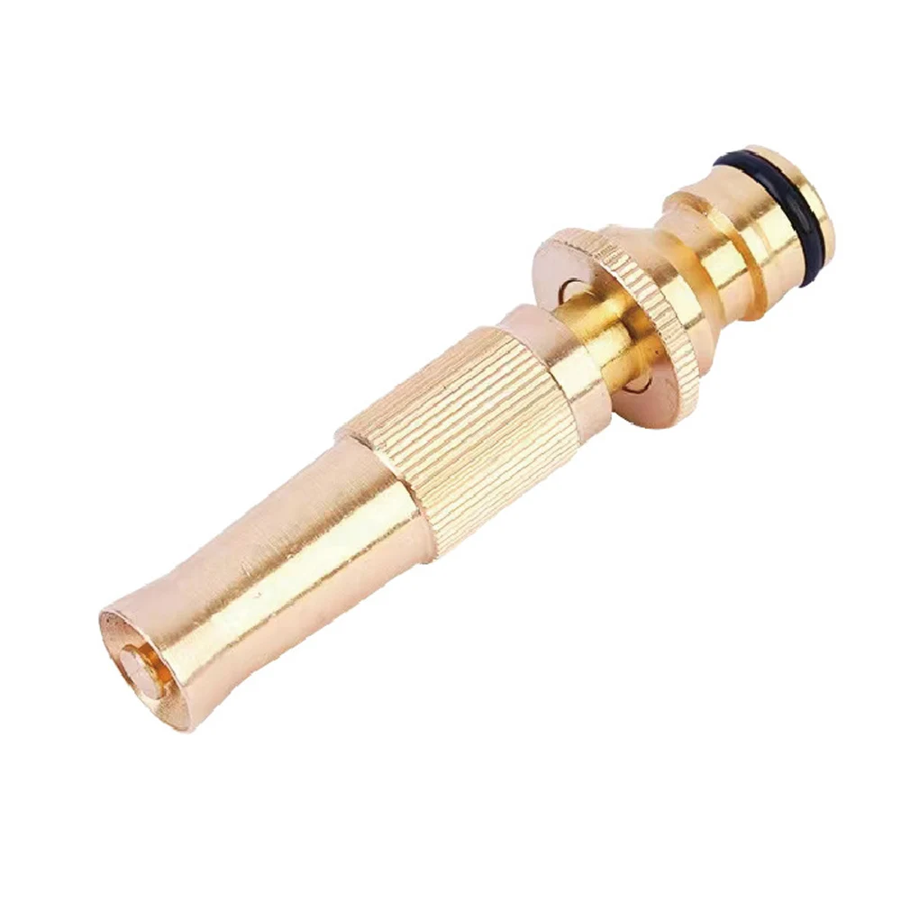 Spray Nozzle Water Gun Brass High Pressure Direct Spray Sprinkler Quick Connector 1/2\'\' Garden Hose Adjustable Pressure Washer