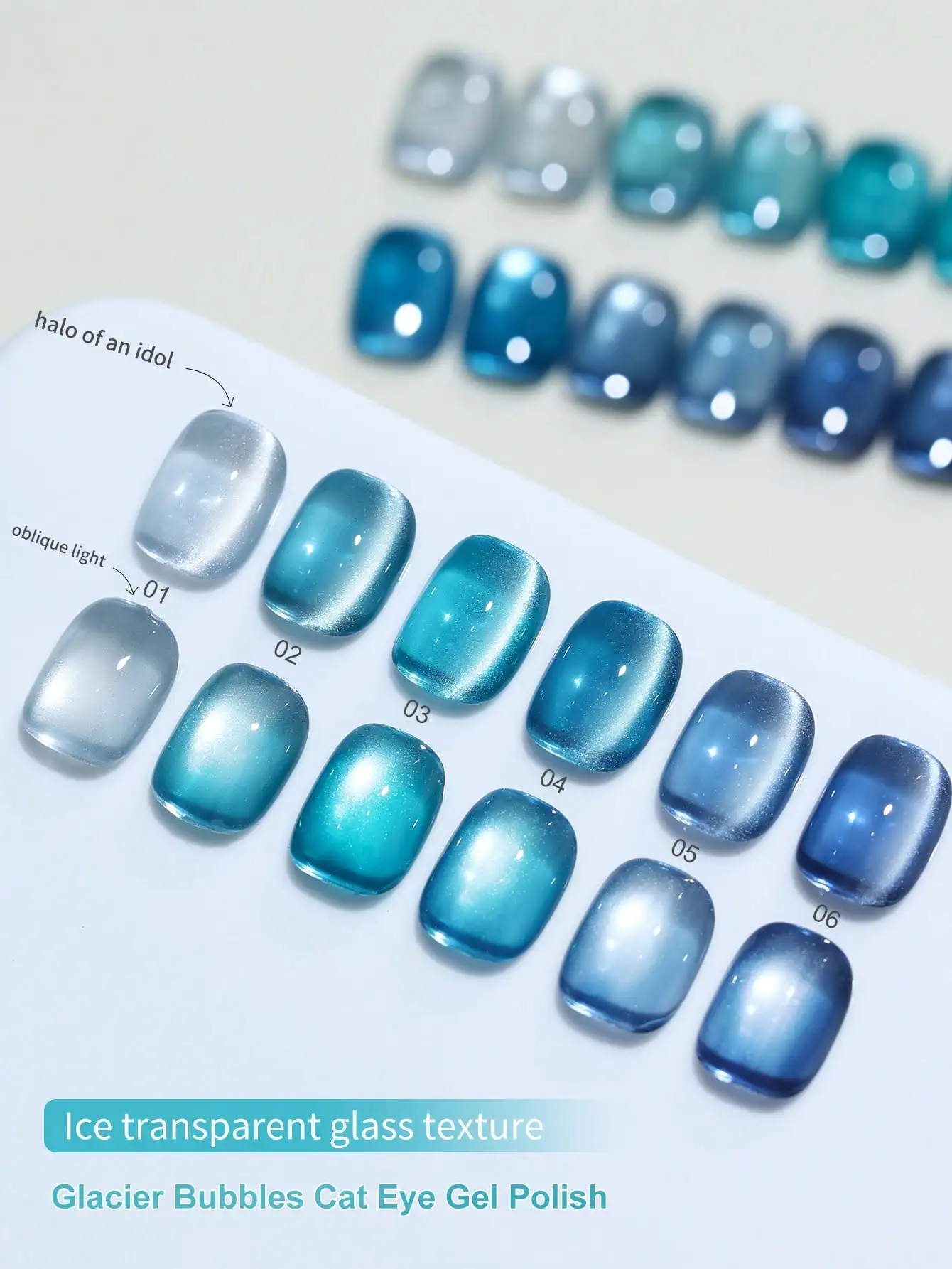 XEIJAYI 6pcs Cat Eye Gel Nagellak Glitter Pailletten Nagellak Verwijderbare UV Polish Nail Art Geschikt voor Nail Art Design