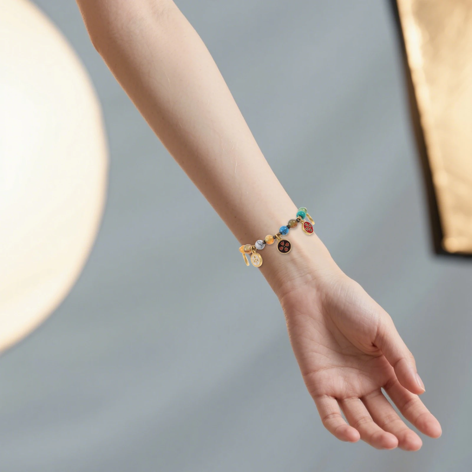 

2Pcs Vintage Beaded Bracelet Ethnic Style Handmade Stone Jewelry for Women Festivals Parties Outfits Beaded Bracelet