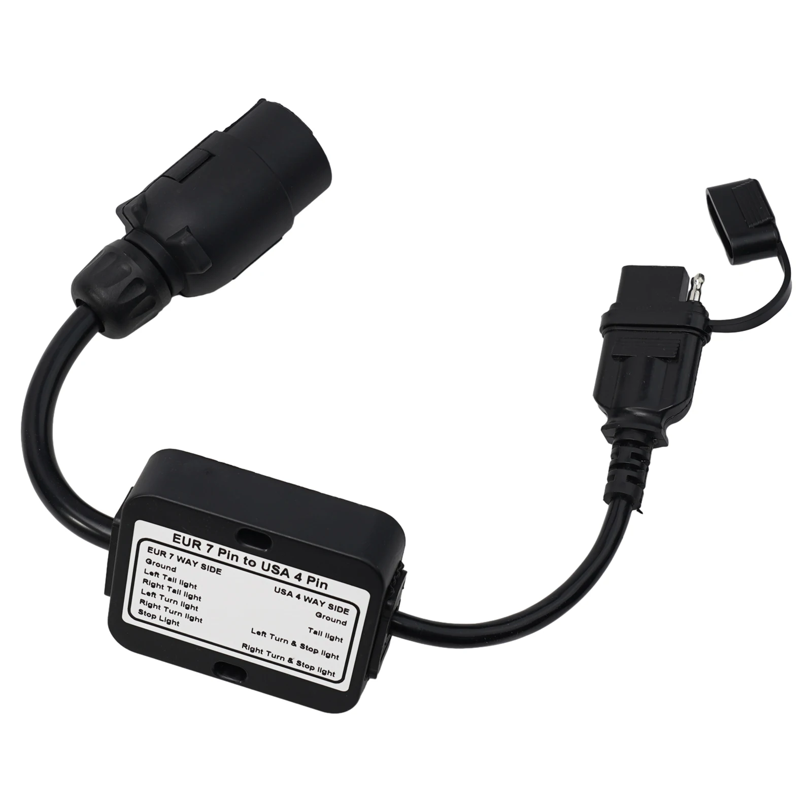 Parts Converter 7Pin Accessories Fittings Trailer Light Converter For European Vehicle Replacement Round To 4-Way Flat