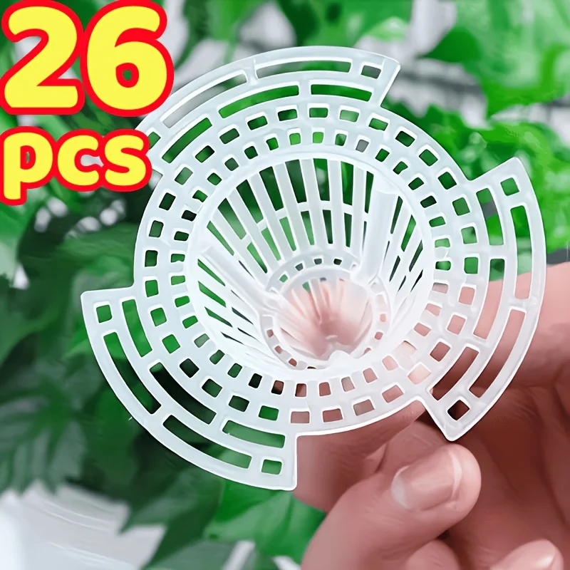 26 Flower Pot Bottom Filters | Durable Plastic Conical Root Protectors with Caged Structure to Prevent Rot and Improve Drainage