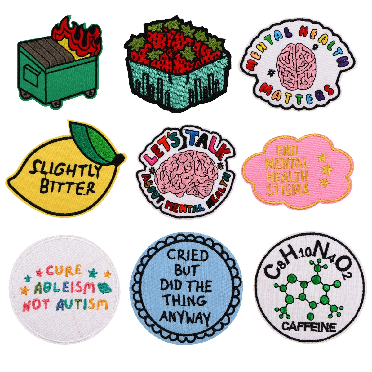 

Colorful English Quotations Embroidery Cloth Patch Thermoadhesive Backpack Badge Applique For Jackets DIY Sew Stickers