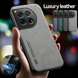 Luxury Shockproof Case for OnePlus 12 12R 11 10T Protective Cover Built-in Magnetic Car Holder Protection Phone Coque Fundas