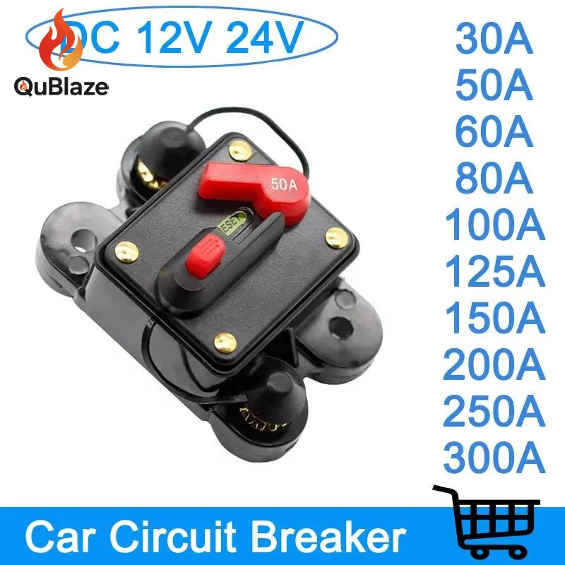 

Waterproof Circuit Breaker Reset Fuse Inverter DC12V 24V 60A 80A 100A 150A 200A 250A 300A Home Solar System