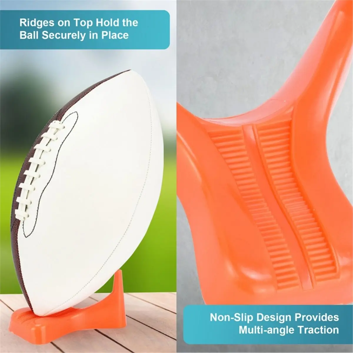 【MUST-HAVE LIST】 Football Tee Rugby Ball Display Stand for All Ball Sizes Football Display Stand for Kickoff Practice Equipment