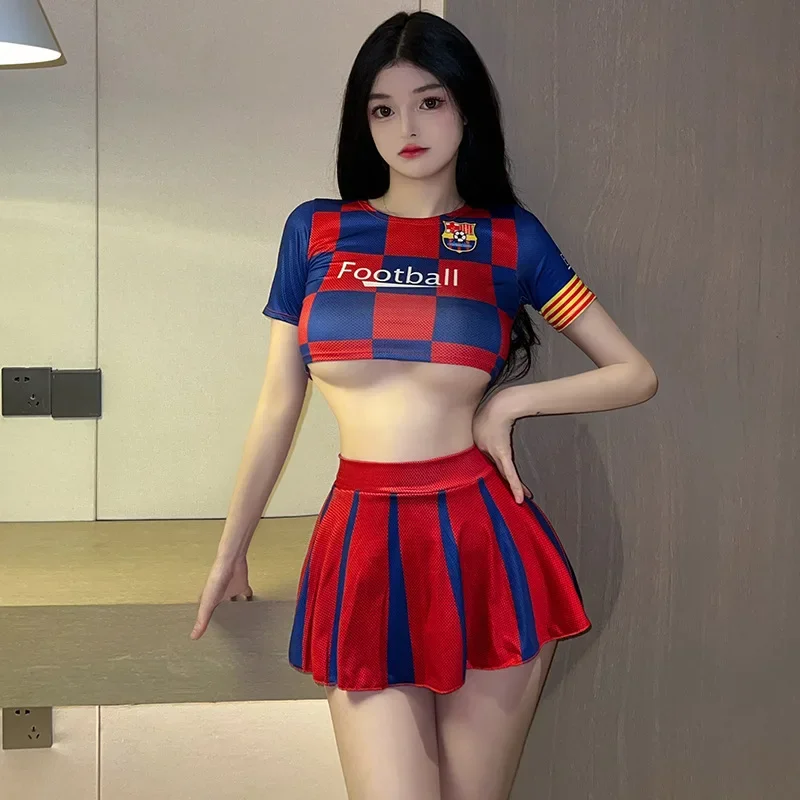 Sexy Role Play Football Baby Costumes Women Erotic Costume Naughty Lingerie Sexy Short Mini Skirts Cheerleading Girl Sex Cosplay