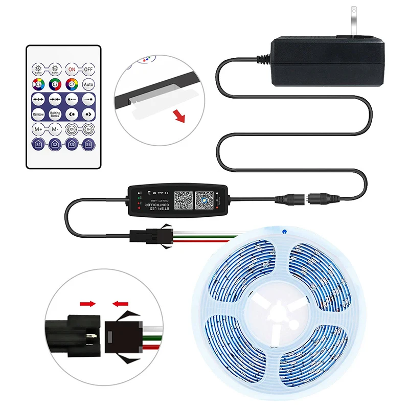 

Контроллер светодиодной ленты Bluetooth WS2811 WS2812B SP6812, цветная лента с управлением через BT-приложение, музыкой и пультом на 28 кнопок для домашнего декора